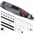 US PIONEERWORKS 8V Mini Cordless Rotary Tool 2 0 Ah Li ion Battery Drive 5 Speed Power Rotary Kit With 160 Accessories
