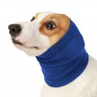 US Pet Dog  Comforting  Headgear Anti-fright Scarf Emotions Stability Anxiety Relief Anti-thunder Ear Cover Winter Neck Warmer Blue L