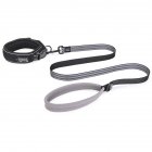 US Pet Leash Dog  Leash Necklace Suit Reflective Guiding Rope For Medium Large Sized Dogs gray m code collar + traction rope