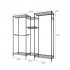 US Portable 4 Rows Clothes Rack With 7 Layers Shelves Garment Rack Wardrobe Closet Rack  180 X 35 X 195cm  black
