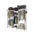 US Portable 4 Rows Clothes Rack With 7 Layers Shelves Garment Rack Wardrobe Closet Rack  180 X 35 X 195cm  black