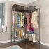 US Portable 4 Rows Clothes Rack With 7 Layers Shelves Garment Rack Wardrobe Closet Rack  180 X 35 X 195cm  black