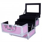 US Portable Cosmetic Case with Mirror Makeup Train Case Jewelry Box Organizer