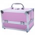 US Portable Cosmetic Case with Mirror Makeup Train Case Jewelry Box Organizer Pink