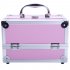US Portable Cosmetic Case with Mirror Makeup Train Case Jewelry Box Organizer Pink