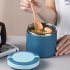 US Portable Stainless Steel Breakfast  Cup Soup Bowl Thermal Storage Container Sealed Bento Box With Handle blue 630 ml