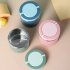 US Portable Stainless Steel Breakfast  Cup Soup Bowl Thermal Storage Container Sealed Bento Box With Handle blue 630 ml