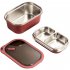 US Portable Stainless Steel Student Compartment Sealed Lunch Box Food  Container red