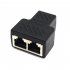 US RJ45 Splitter Adapter 1 to 2 Dual Female Port CAT 5 CAT 6 LAN Ethernet Socket Splitter Connector Adapter  black