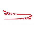 US Racing Flag Vinyl Decal Car Styling Door Side Skirt Stripes Auto Body Decor Sticker red