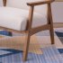 US Retro Single Sofa Chair 330 Lb Load Capacity Indoor Leisure Chair with Backrest Beige