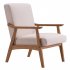 US Retro Single Sofa Chair 330 Lb Load Capacity Indoor Leisure Chair with Backrest Beige