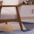 US Retro Single Sofa Chair 330 Lb Load Capacity Indoor Leisure Chair with Backrest Beige