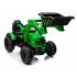 US Ride On Excavator 12V 2 Speeds Battery Powered Construction Vehicles Front Loader With Horn Safety Belt Digger For Boys Girls Birthday Christmas Gifts Green
