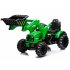 US Ride On Excavator 12V 2 Speeds Battery Powered Construction Vehicles Front Loader With Horn Safety Belt Digger For Boys Girls Birthday Christmas Gifts Green