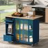 US Rolling Kitchen Island With Storage Drawer Adjustable Shelf Sliding Glass Door Cabinet With LED Light For Kitchen White