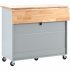 US Rolling Kitchen Island With Storage Drawer Adjustable Shelf Sliding Glass Door Cabinet With LED Light For Kitchen White