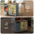 US Rolling Kitchen Island With Storage Drawer Adjustable Shelf Sliding Glass Door Cabinet With LED Light For Kitchen White