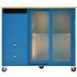 US Rolling Kitchen Island With Storage Drawer Adjustable Shelf Sliding Glass Door Cabinet With LED Light For Kitchen White