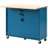 US Rolling Kitchen Island With Storage Drawer Adjustable Shelf Sliding Glass Door Cabinet With LED Light For Kitchen White