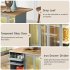 US Rolling Kitchen Island With Storage Drawer Adjustable Shelf Sliding Glass Door Cabinet With LED Light For Kitchen White