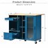 US Rolling Kitchen Island With Storage Drawer Adjustable Shelf Sliding Glass Door Cabinet With LED Light For Kitchen White