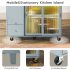 US Rolling Kitchen Island With Storage Drawer Adjustable Shelf Sliding Glass Door Cabinet With LED Light For Kitchen White