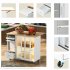 US Rolling Kitchen Island With Storage Drawer Adjustable Shelf Sliding Glass Door Cabinet With LED Light For Kitchen White