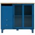US Rolling Kitchen Island With Storage Drawer Adjustable Shelf Sliding Glass Door Cabinet With LED Light For Kitchen White