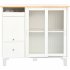 US Rolling Kitchen Island With Storage Drawer Adjustable Shelf Sliding Glass Door Cabinet With LED Light For Kitchen White