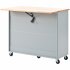 US Rolling Kitchen Island With Storage Drawer Adjustable Shelf Sliding Glass Door Cabinet With LED Light For Kitchen White