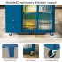 US Rolling Kitchen Island With Storage Drawer Adjustable Shelf Sliding Glass Door Cabinet With LED Light For Kitchen White