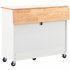 US Rolling Kitchen Island With Storage Drawer Adjustable Shelf Sliding Glass Door Cabinet With LED Light For Kitchen White