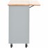 US Rolling Kitchen Island With Storage Drawer Adjustable Shelf Sliding Glass Door Cabinet With LED Light For Kitchen White