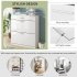 US Shoe Storage Cabinet With 2 Flip Drawers Tempered Glass Top Pulling Drawer LED Light Narrow Shoe Rack Cabinet Black