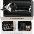 US Shoe Storage Cabinet With 2 Flip Drawers Tempered Glass Top Pulling Drawer LED Light Narrow Shoe Rack Cabinet Black