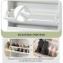 US Shoe Storage Cabinet With 2 Flip Drawers Tempered Glass Top Pulling Drawer LED Light Narrow Shoe Rack Cabinet Black