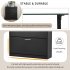 US Shoe Storage Cabinet With 2 Flip Drawers Tempered Glass Top Pulling Drawer LED Light Narrow Shoe Rack Cabinet Black