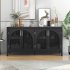 US Sideboard Cabinet With Rattan Door Metal Handles Adjustable Shelves 333lbs Load Capacity Multifunctional Storage Cabinet For Kitchen Dining Room Living Room 