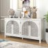 US Sideboard Cabinet With Rattan Door Metal Handles Adjustable Shelves 333lbs Load Capacity Multifunctional Storage Cabinet For Kitchen Dining Room Living Room 