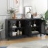 US Sideboard Cabinet With Rattan Door Metal Handles Adjustable Shelves 333lbs Load Capacity Multifunctional Storage Cabinet For Kitchen Dining Room Living Room 