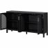 US Sideboard Cabinet With Rattan Door Metal Handles Adjustable Shelves 333lbs Load Capacity Multifunctional Storage Cabinet For Kitchen Dining Room Living Room 