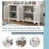 US Sideboard Cabinet With Rattan Door Metal Handles Adjustable Shelves 333lbs Load Capacity Multifunctional Storage Cabinet For Kitchen Dining Room Living Room 