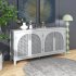 US Sideboard Cabinet With Rattan Door Metal Handles Adjustable Shelves 333lbs Load Capacity Multifunctional Storage Cabinet For Kitchen Dining Room Living Room 