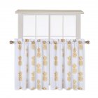 US Small Window Curtains Tiers Set Pineapple Printed Plain Weave Curtain Kitchen Bathroom Bedroom Drapes Yellow 30