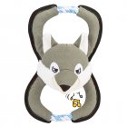 US Squeaky Interactive Dog Toys For Aggressive Chewers Cartoon Fox-shaped Soft Stuffed Dolls With Handle Rope gray
