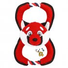 US Squeaky Interactive Dog Toys For Aggressive Chewers Cartoon Fox shaped Soft Stuffed Dolls With Handle Rope red