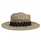 US Summer Outdoor Sun  Hat With Wide Brim Breathable Adjustable Beach Hat Sunscreen Straw Hat black