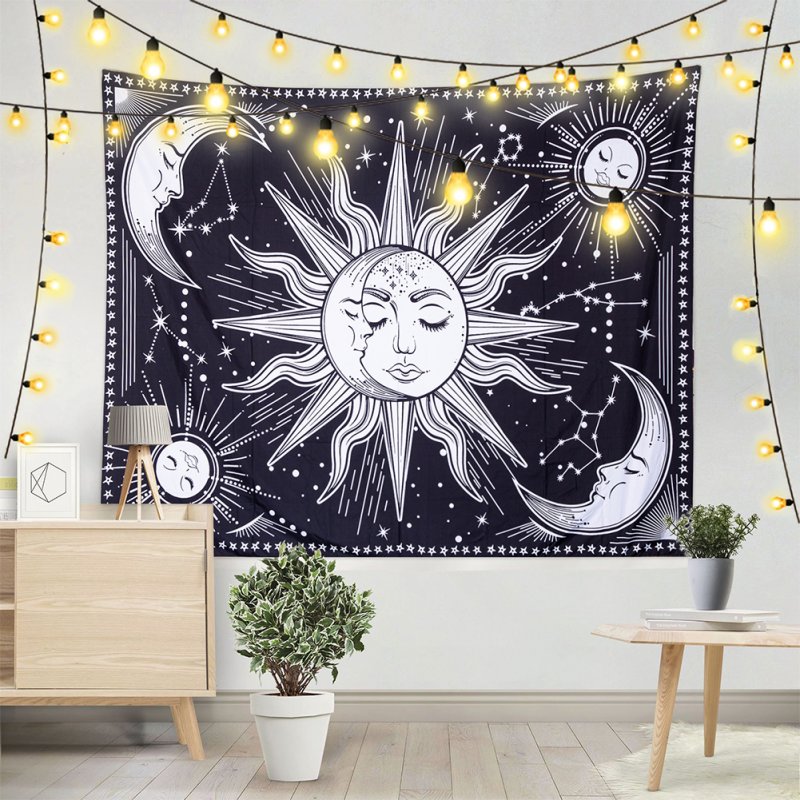 US Sun  Moon  Pattern Background  Cloth Wall  Tapestry Home  Decoration Beach  Towels 1# 150cm x 200cm