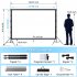 US TOWALLMARK Projector Screen With Stand 120 Inch 16 9 4K HD Rear   Front Projections Movies Screen With Carry Bag
